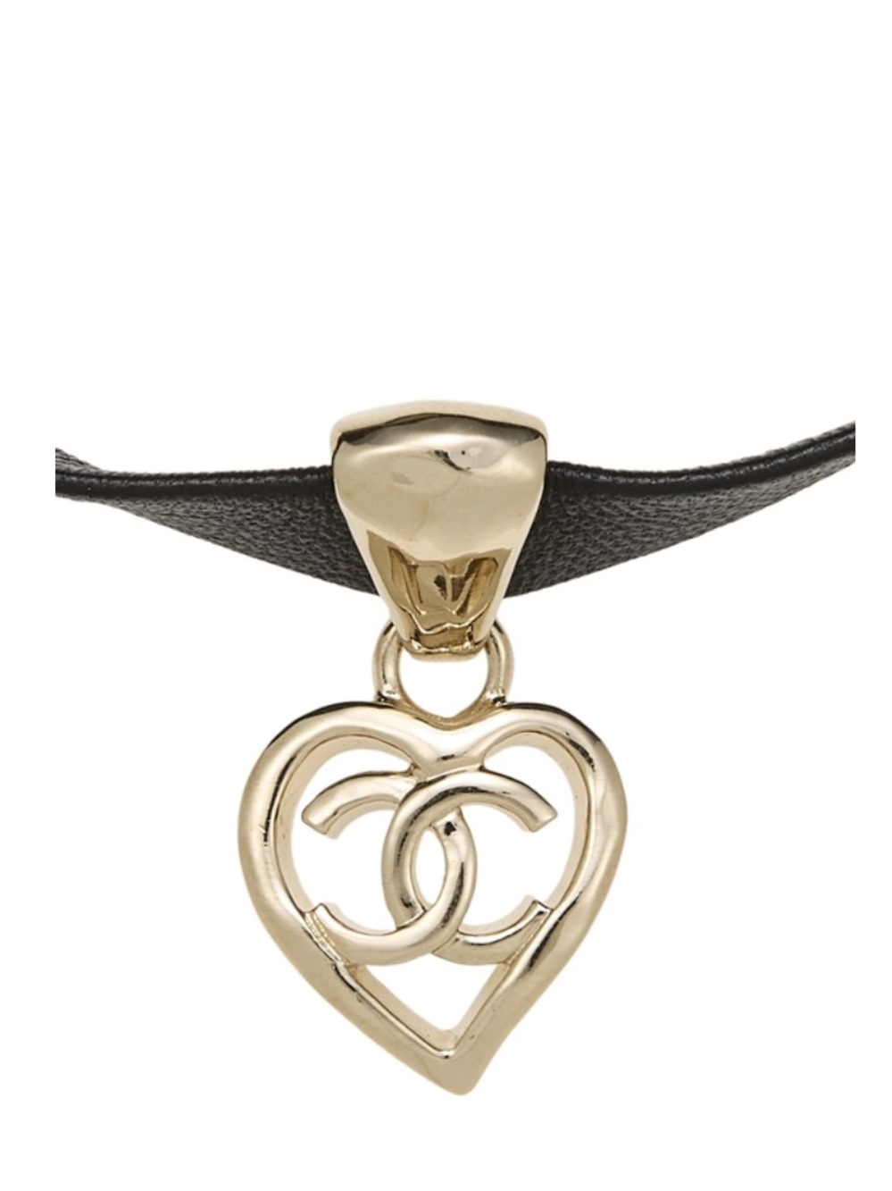 Chanel Leather CC Heart Pendant Choker Nana - Picture 2 of 6